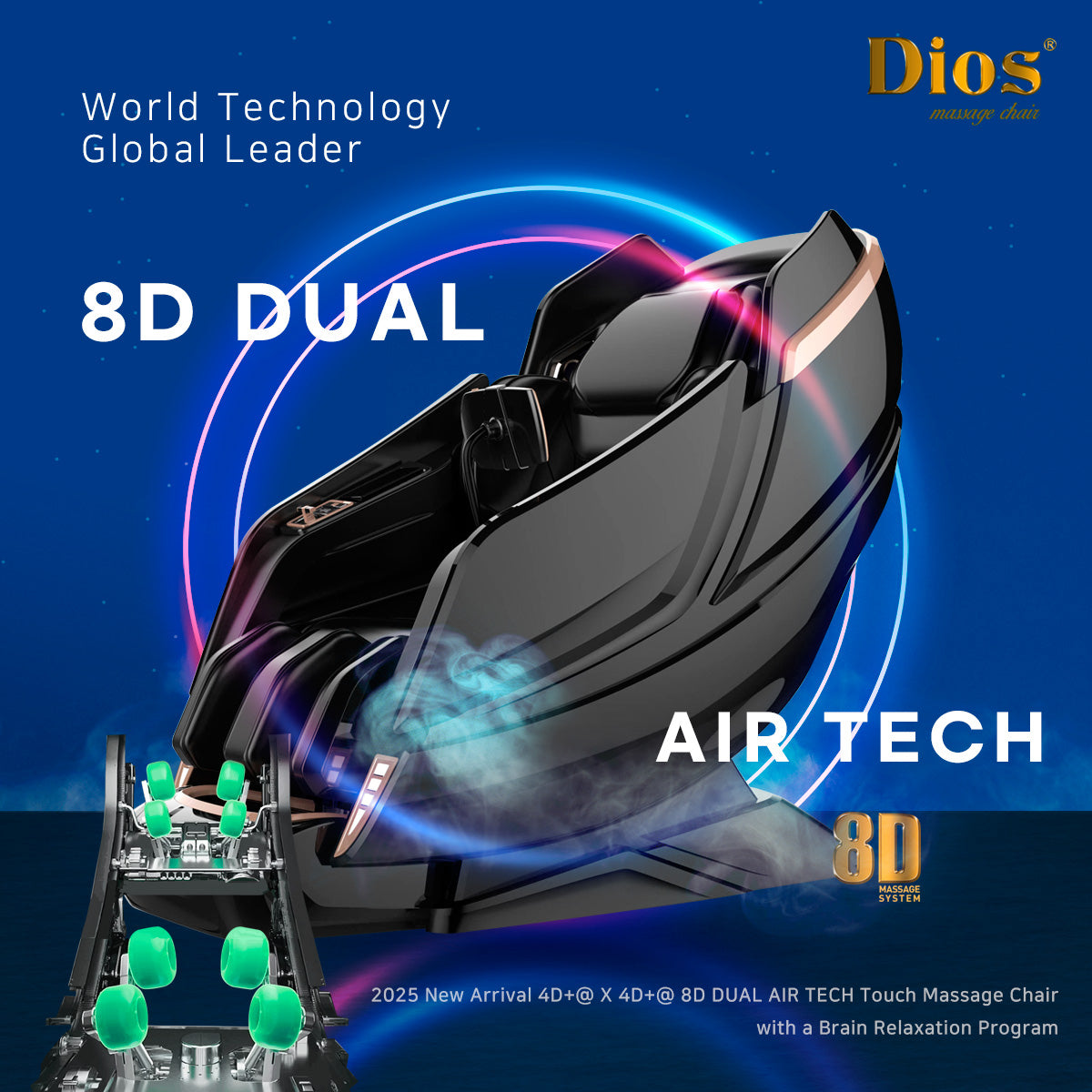 8D AI Dual Roller System Dios -1288 Massage Chair